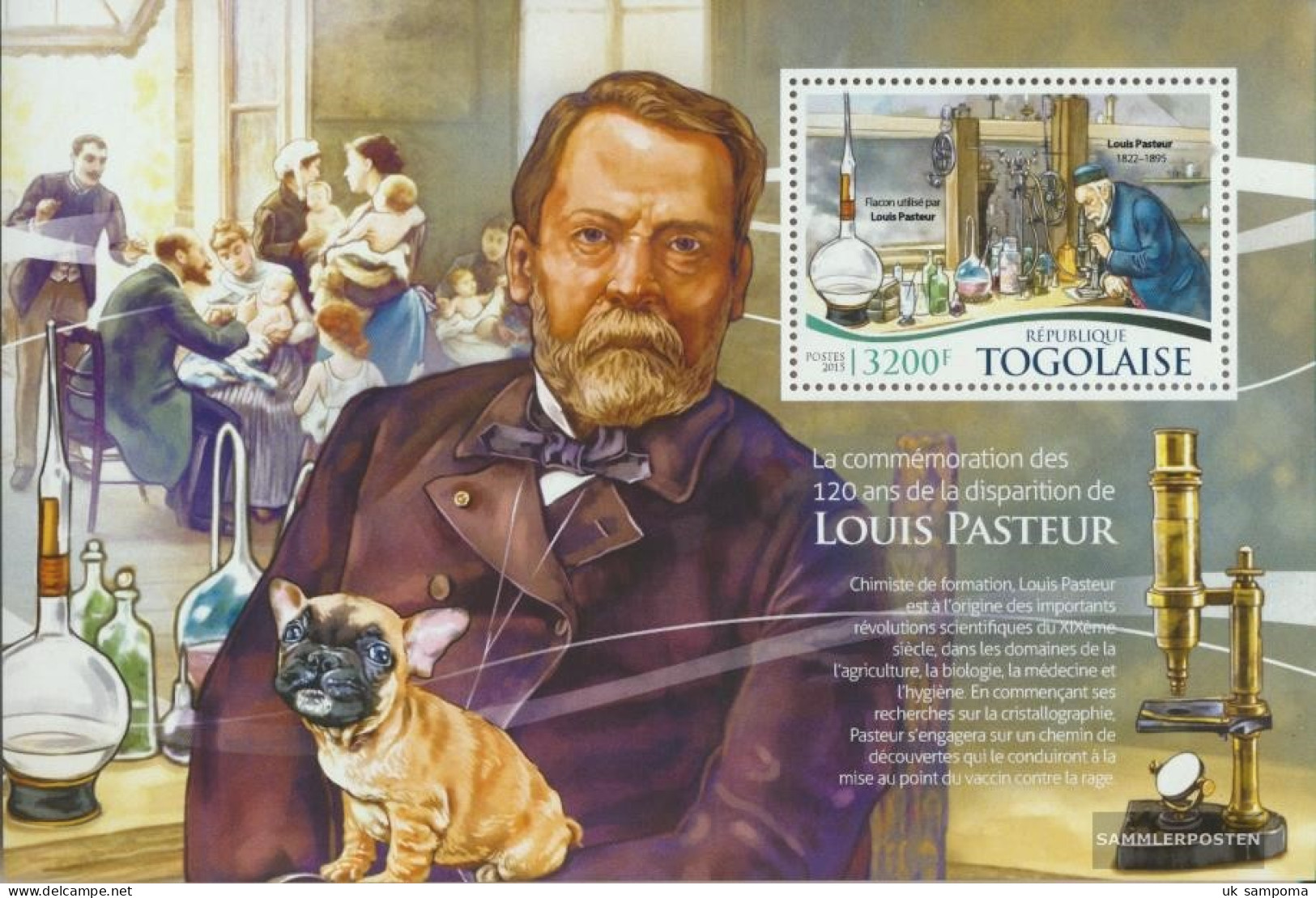 Togo Miniature Sheet 1180 (complete. Issue) Unmounted Mint / Never Hinged 2015 Louis Pasteur - Togo (1960-...)