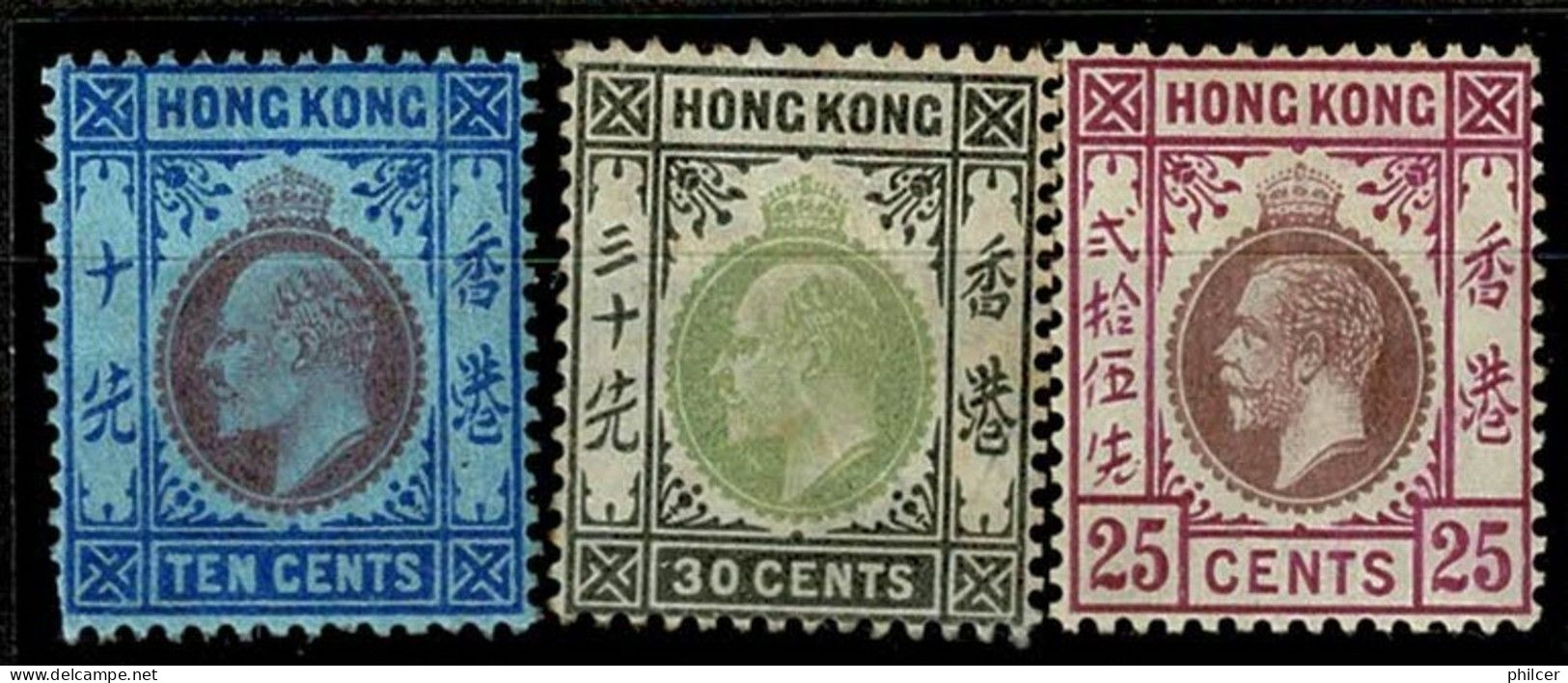 Hong Kong, 1903, # 67, 70, 107, MH - Neufs