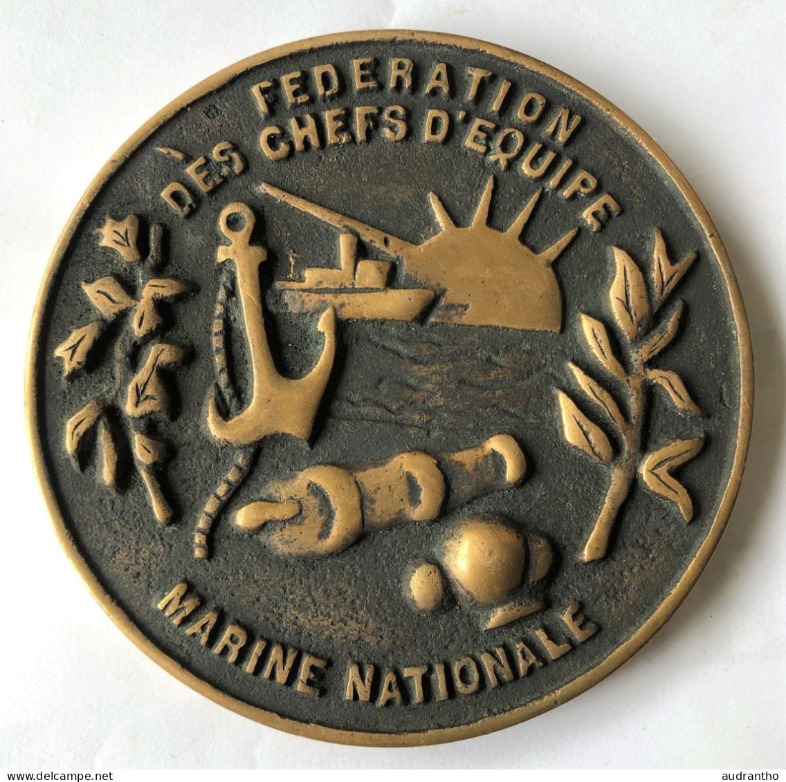 Bateau Marine Nationale - Fédération Des Chefs D'équipe - Tape De Bouche En Bronze - Boten