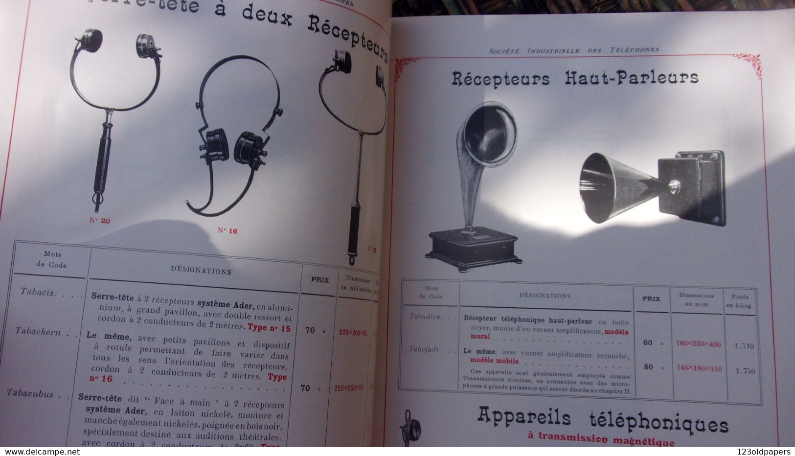SUPERBE CATALOGUE 1909 SOCIETE INDUSTRIELLE DES TELEPHONES COMME NEUF 64 PAGES  RECEPTEURS  COMBINES.. TELEPHONE