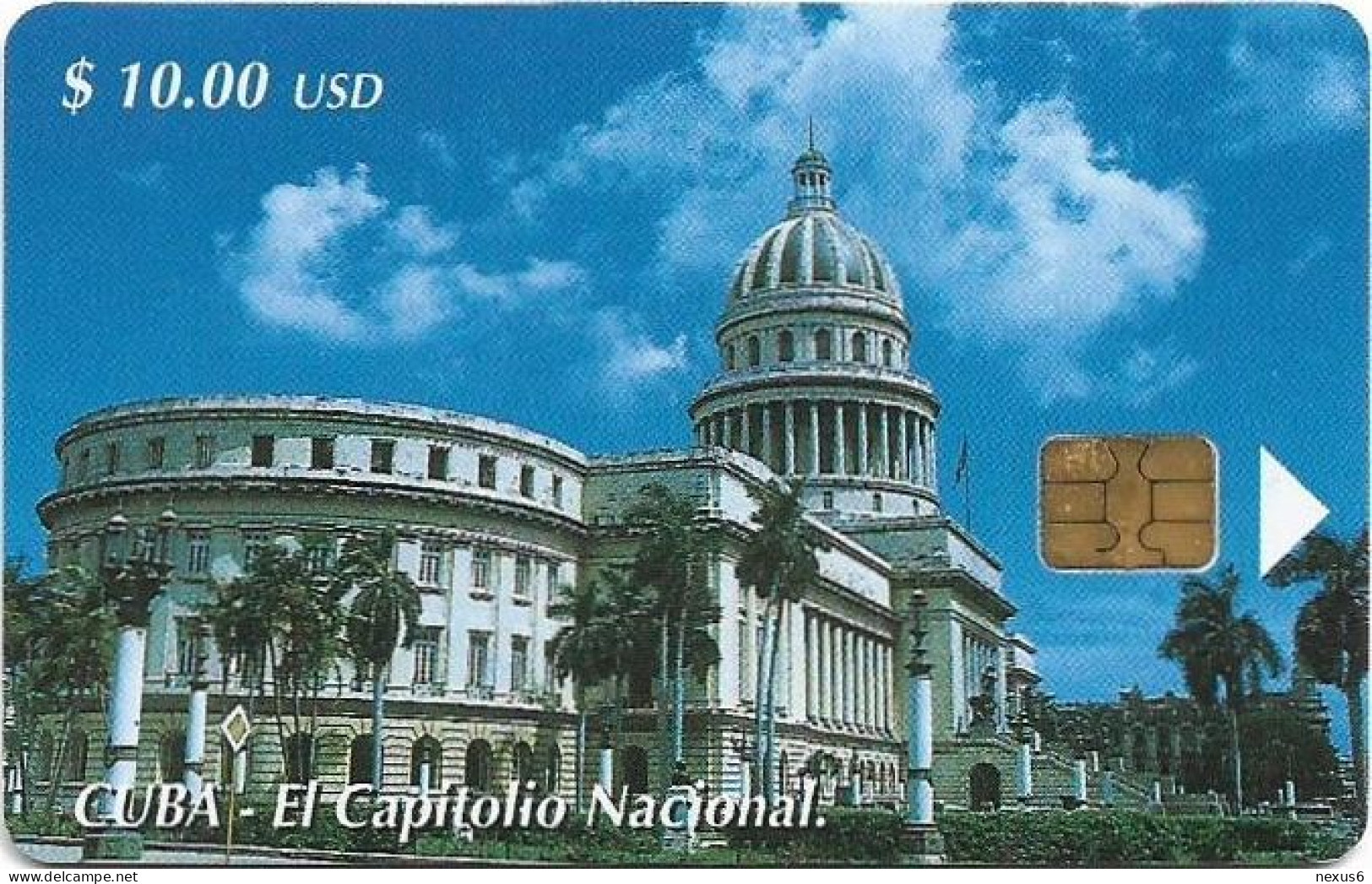 Cuba - Etecsa (Chip) - El Capitolio Nacional, 06.2002, 10$, 30.000ex, Used - Cuba