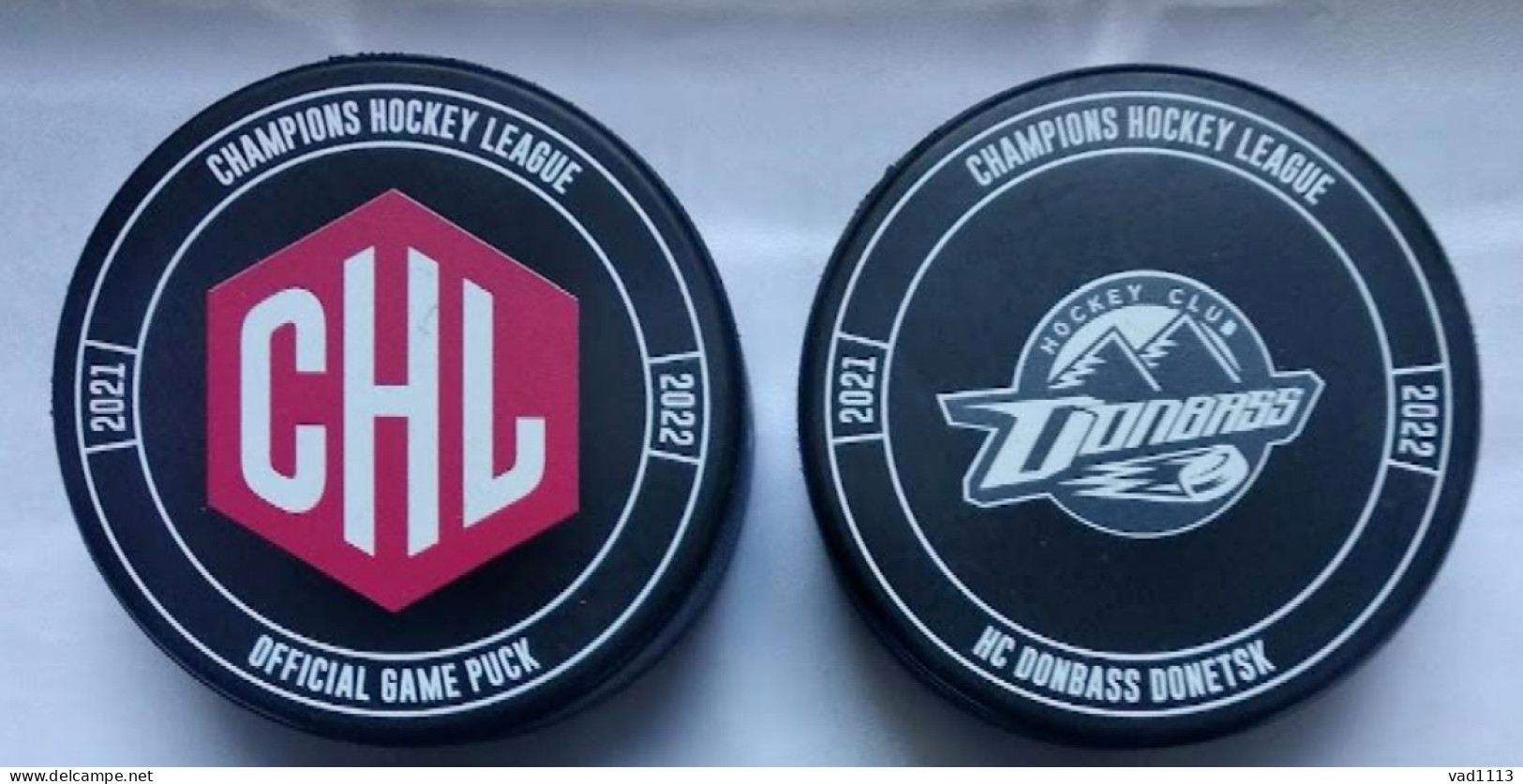 Ice Hockey - Official Game Puck IIHF Champions League 2021-22 HC Donbass Ukraine - Other & Unclassified
