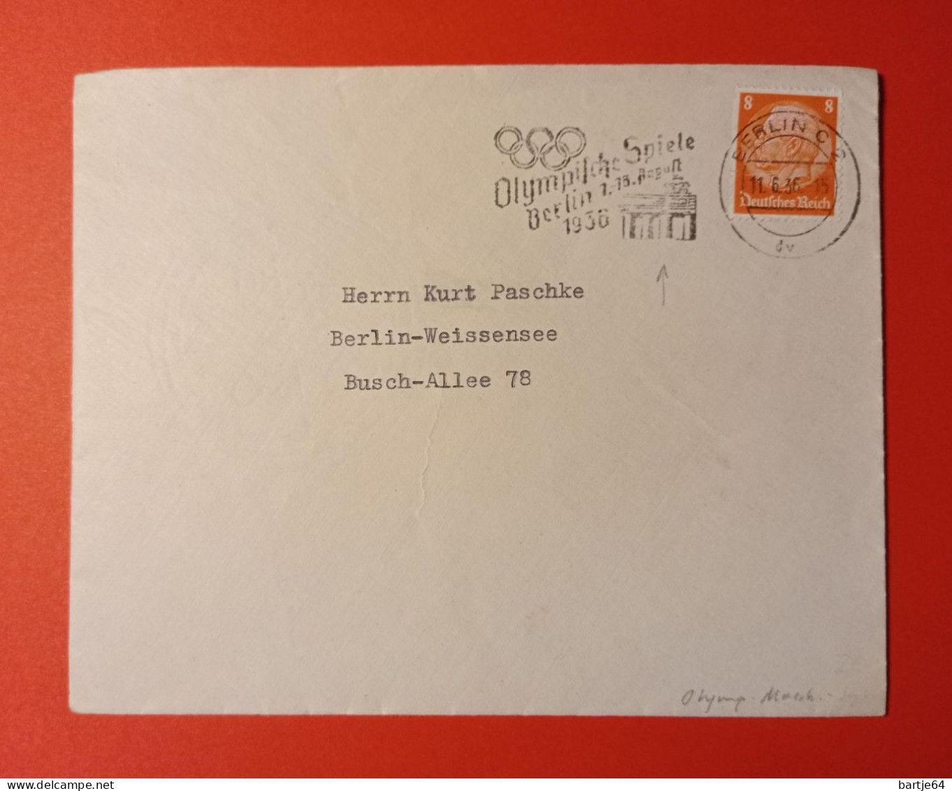1936 DDR - Letter - Verano 1936: Berlin