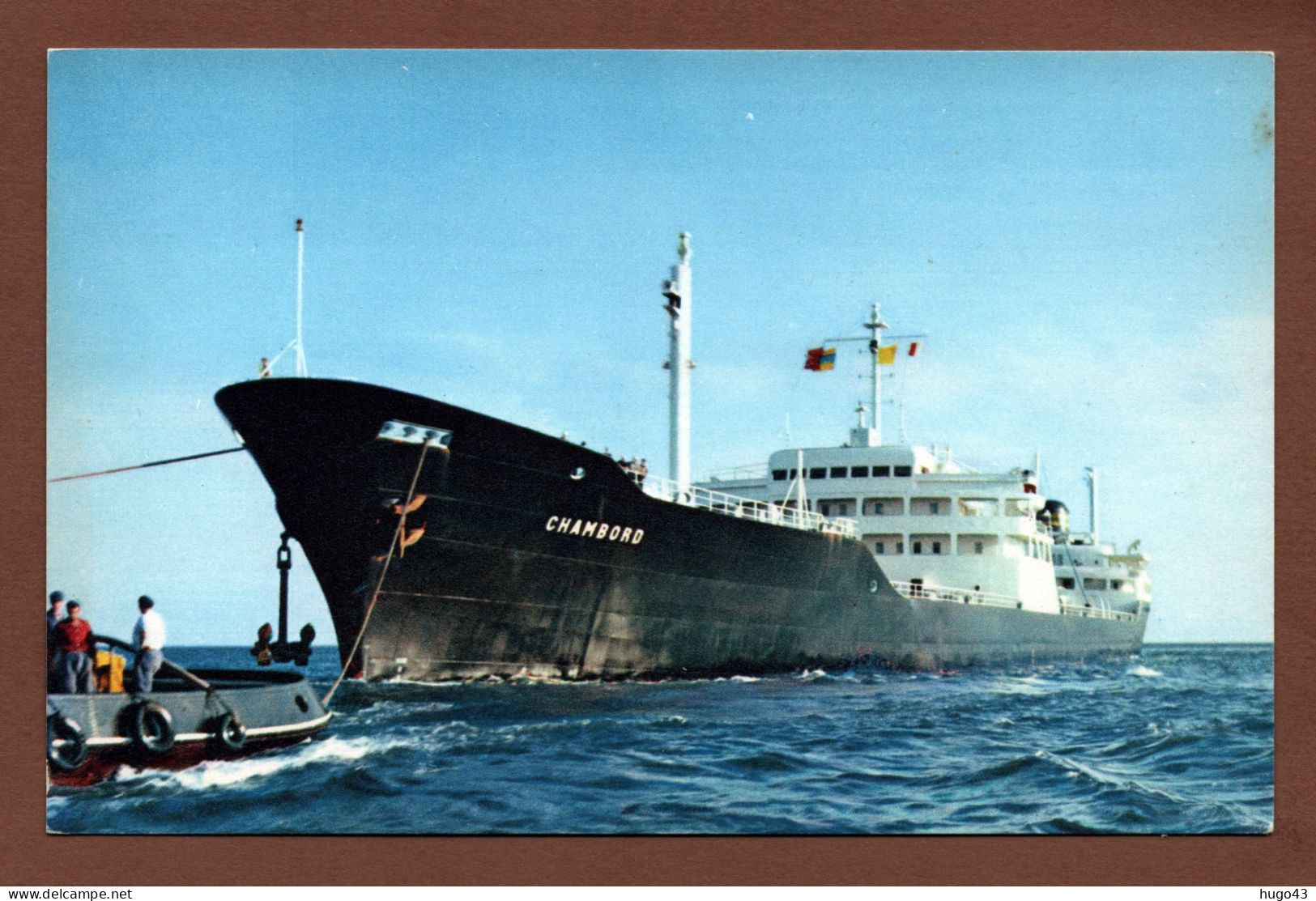 (RECTO / VERSO) TANKER " LE CHAMBORD " DE LA SOCIETE DES PETROLES B.P. - FORMAT CPA - 75 - Pétroliers