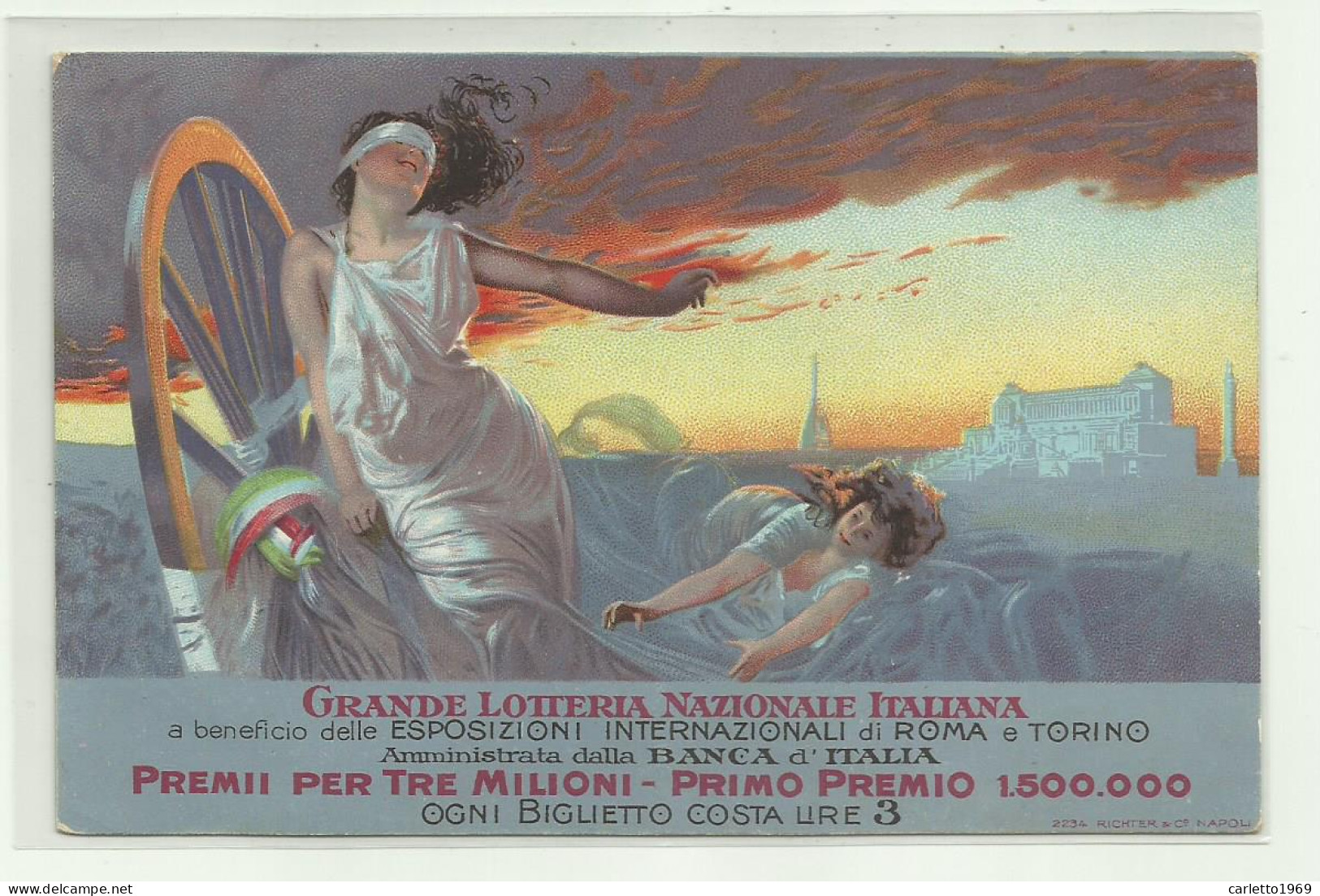 GRANDE LOTTERIA NAZIONALE ITALIANA A BENEFICIO DELLE ESPOSIZIONI INERN. DI ROMA E TORINO  - NV FP - Exposiciones