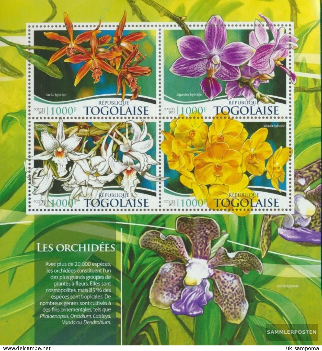 Togo 6749-6752 Sheetlet (complete. Issue) Unmounted Mint / Never Hinged 2015 Orchids - Togo (1960-...)