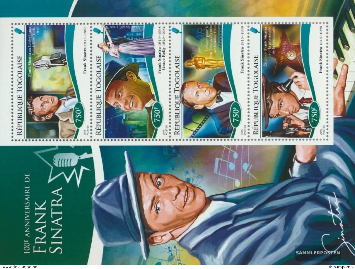 Togo 6584-6587 Sheetlet (complete. Issue) Unmounted Mint / Never Hinged 2015 Frank Sinatra - Togo (1960-...)