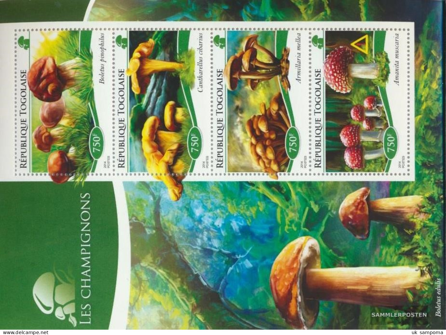 Togo 6391-6394 Sheetlet (complete. Issue) Unmounted Mint / Never Hinged 2014 Mushrooms - Togo (1960-...)