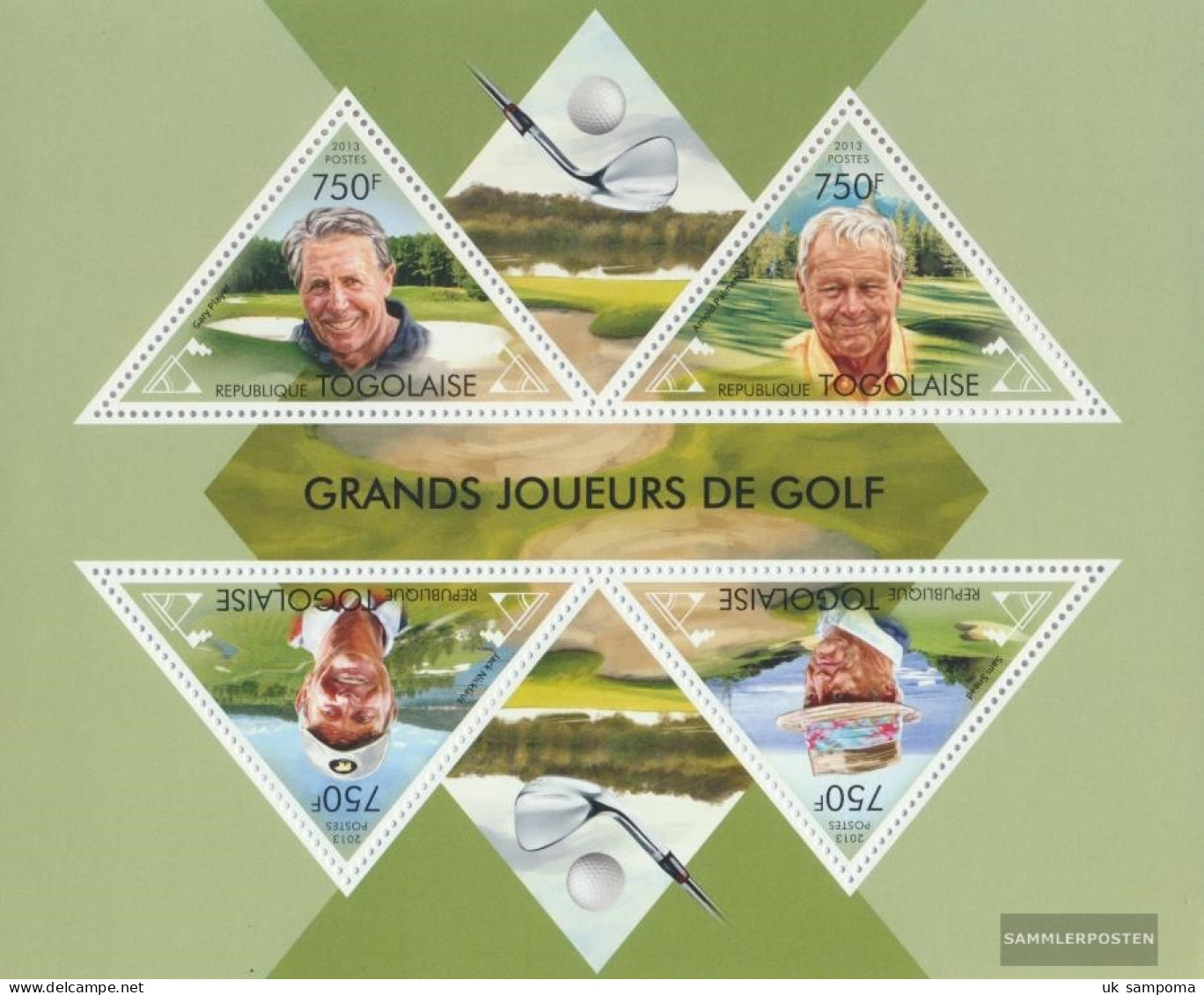 Togo 5116-5119 Sheetlet (complete. Issue) Unmounted Mint / Never Hinged 2013 Great Golfer - Togo (1960-...)