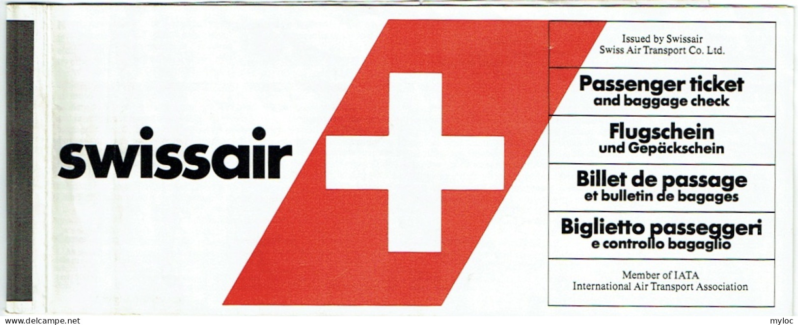 Ticket/Billet Avion. SWISSAIR. Basle/Brussels. 1963. - Europa