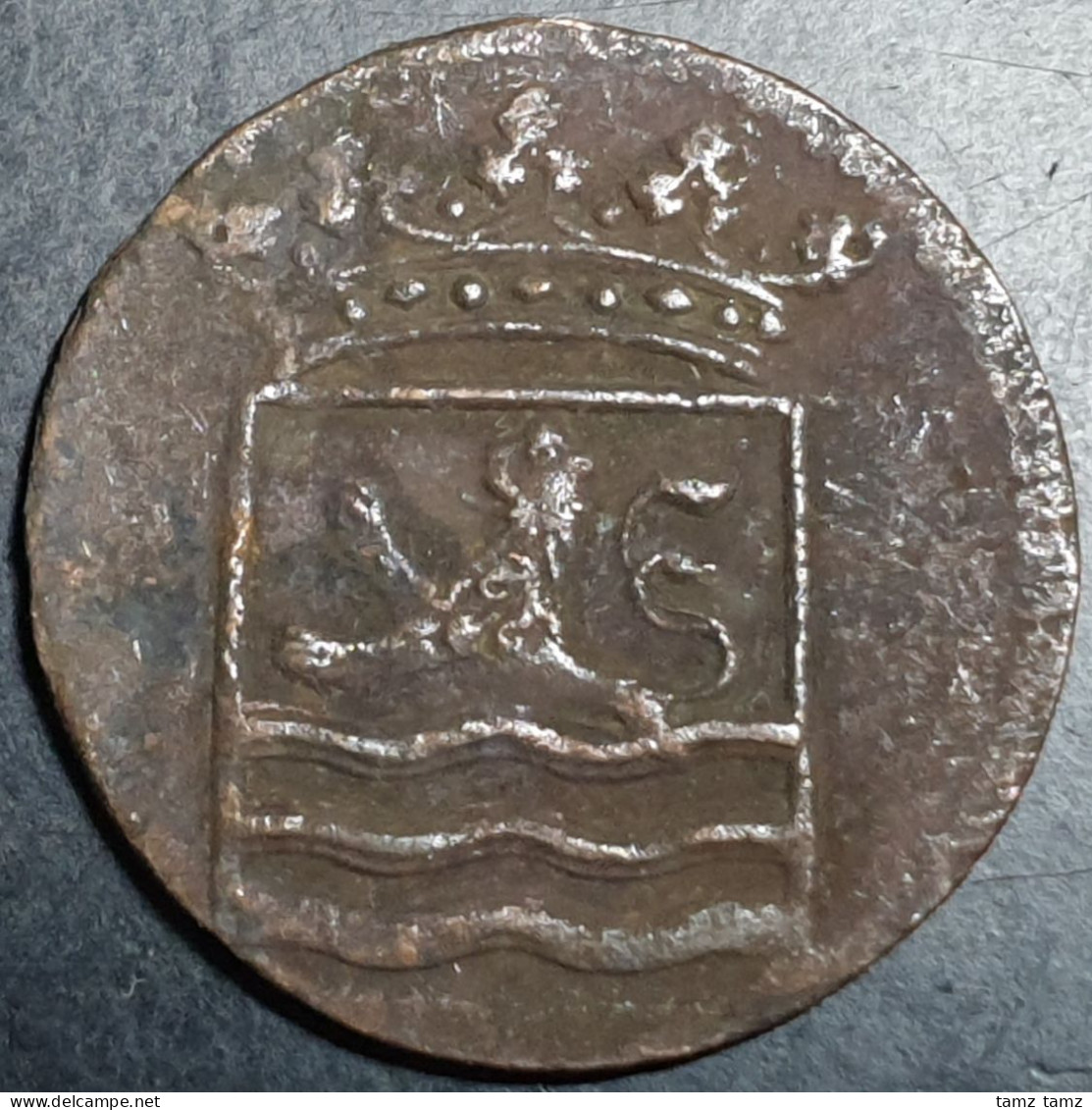 Netherlands East Indies VOC Zealand Indonesia 1 One Duit 1766 Castle Mintmark - Indonésie