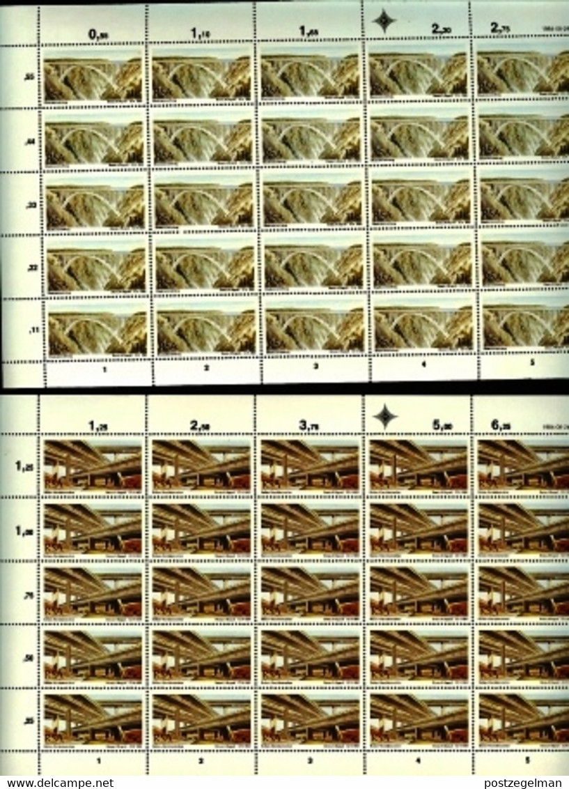 RSA, 1984, MNH, 25 Stamp(s) On Full Sheet(s), Bridges, Michell Nr(s).  651-654, Scannr. F2508 - Unused Stamps