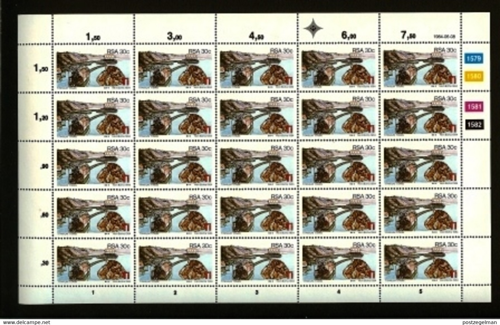 RSA, 1984, MNH, 25 Stamp(s) On Full Sheet(s), Minerals, Michell Nr(s).  647-650, Scannr. F2507 - Ungebraucht