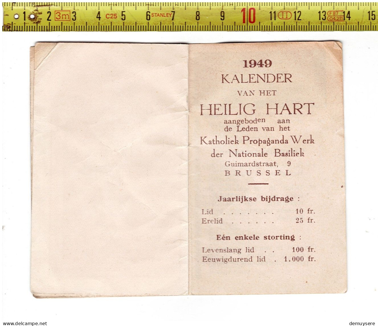KL 5261 - KALENDER - 1949 - CALENDRIER - KALENDER VAN HET HEILIGE HART - Petit Format : 1921-40