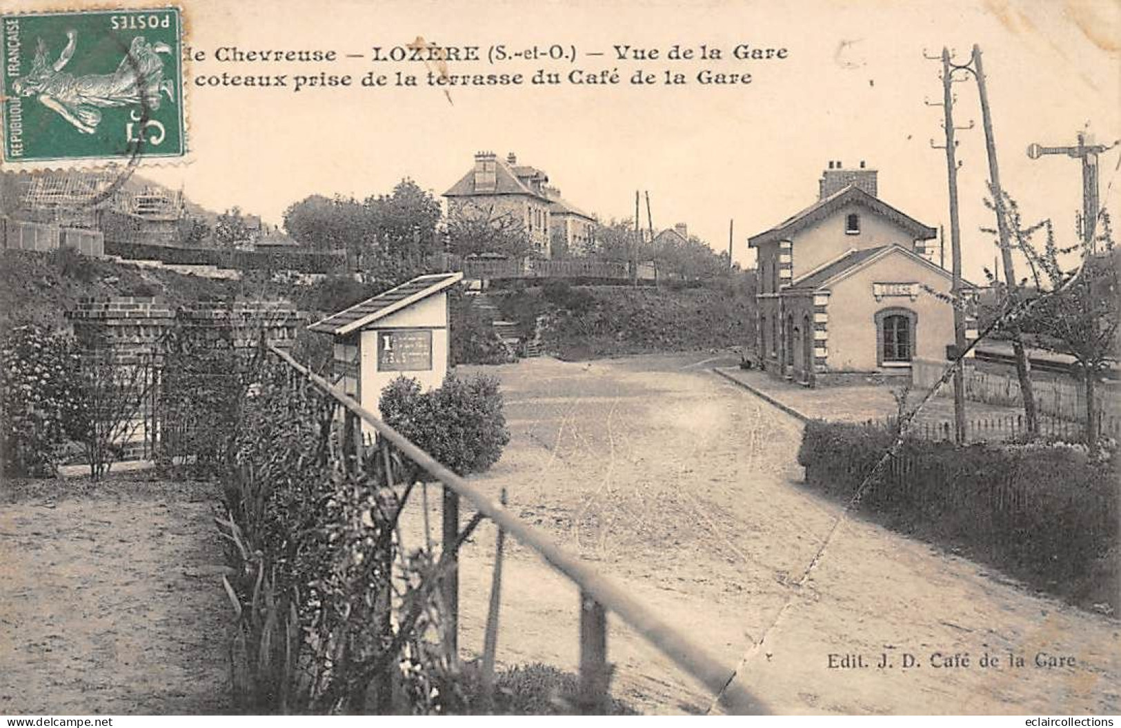 Palaiseau           91       Lozère.    IVue De La Gare Prise De La Terrasse Du Café  -  2  - Décollée       (voir Scan) - Palaiseau