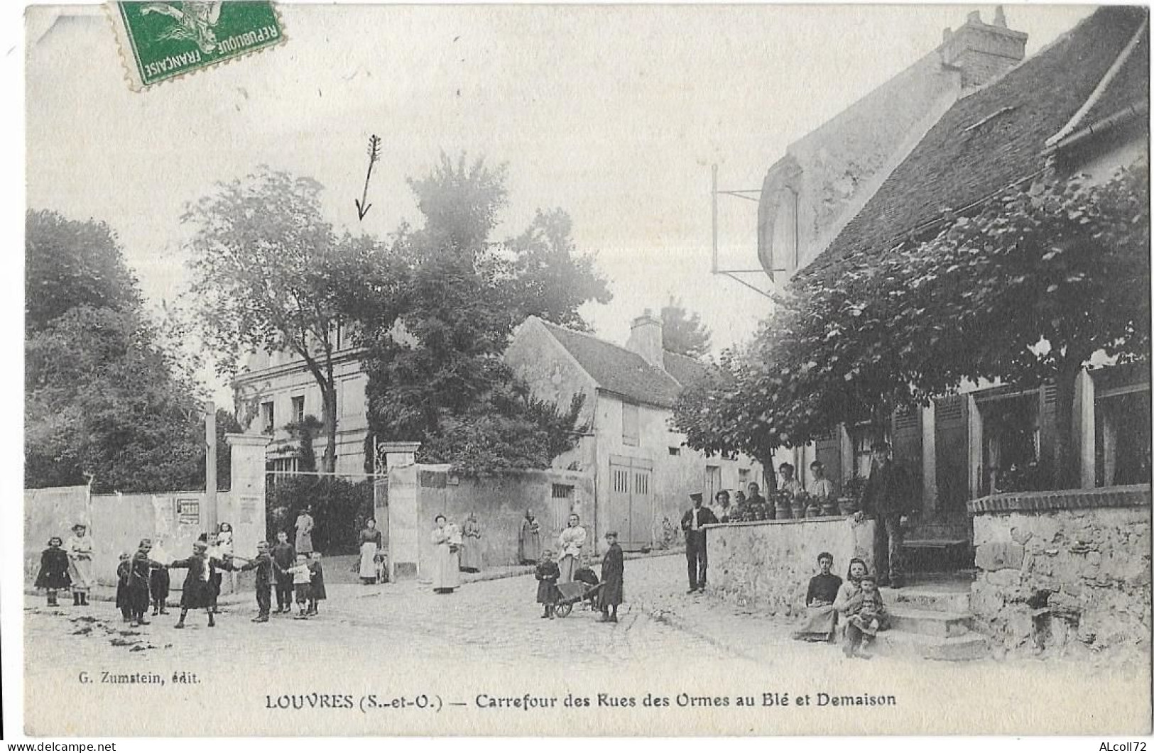 LOUVRES: Carrefour Des Rues Des Ormes Au Blé & Demaison - Zumstein édit - Louvres