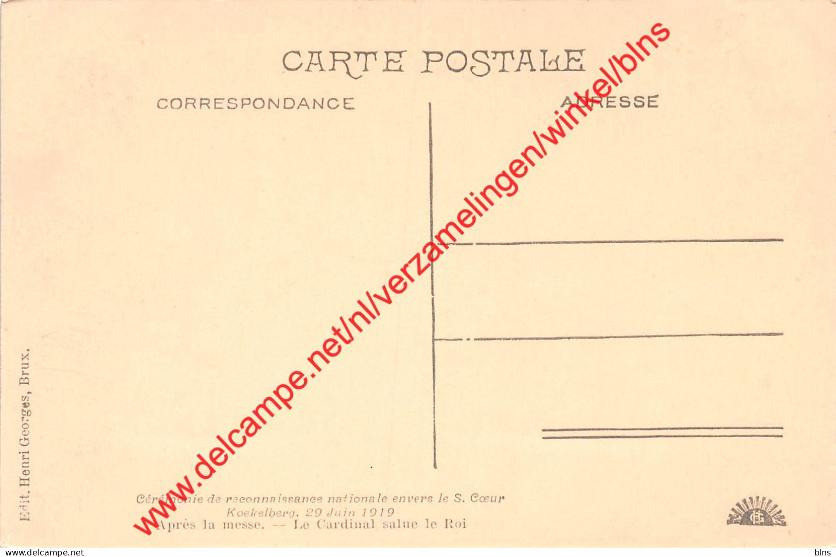 1919 Cérémonie De Reconnaissance Nationale Envers Le S. Cœur - Koekelberg - Koekelberg