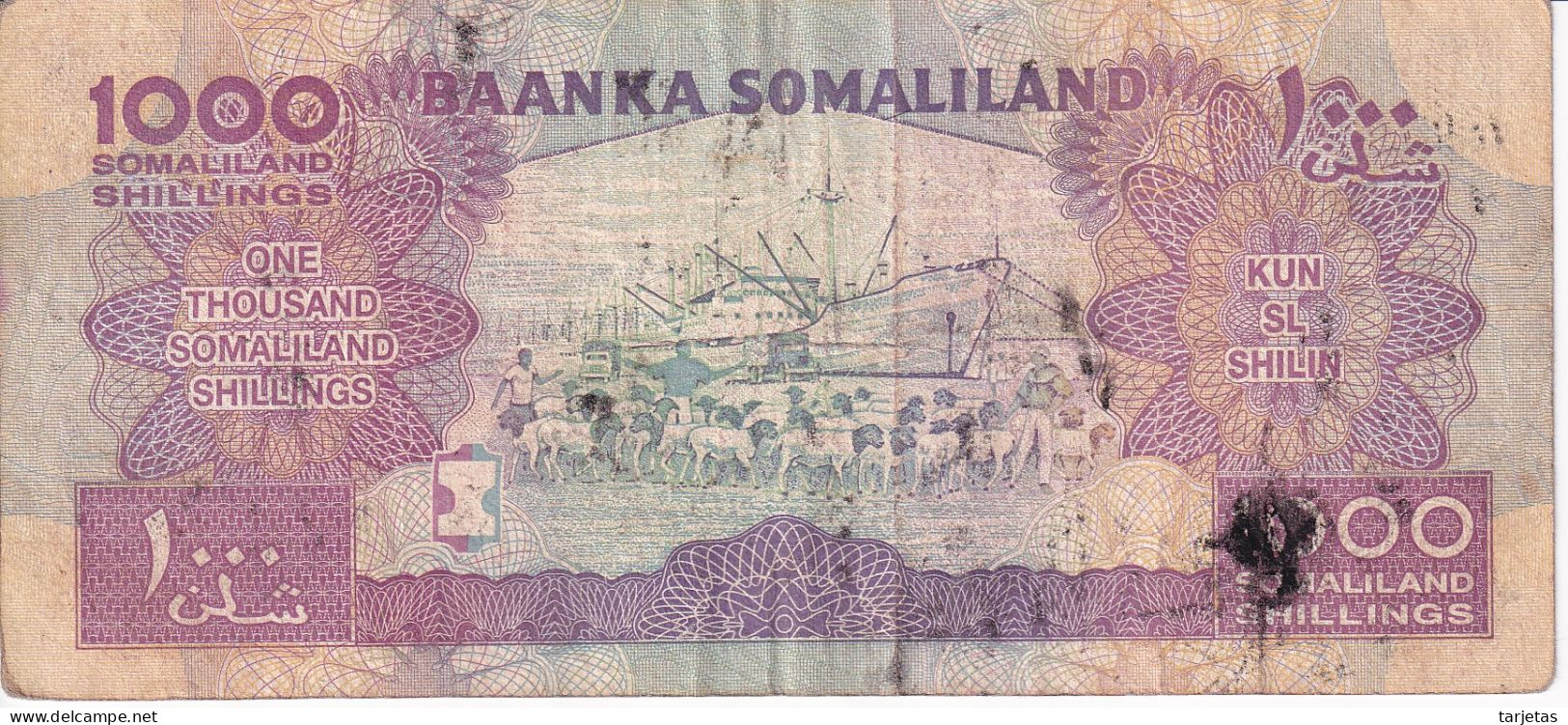 BILLETE DE SOMALIA DE 1000 SHILLINGS DEL AÑO 2011    (BANKNOTE) - Somalia
