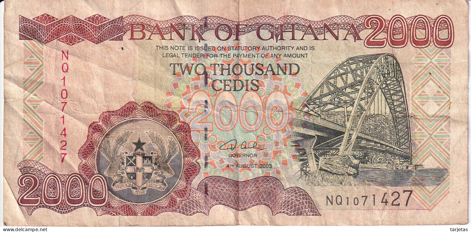 BILLETE DE GHANA DE 2000 CEDIS DEL AÑO 2003 (BANKNOTE) - Ghana