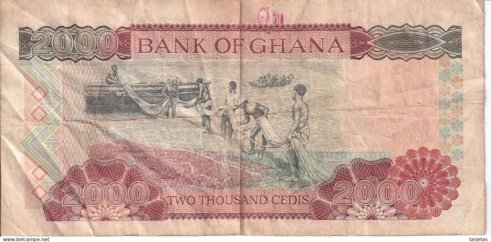 BILLETE DE GHANA DE 2000 CEDIS DEL AÑO 2003 (BANKNOTE) - Ghana