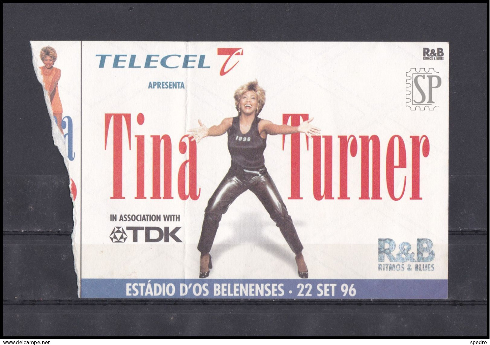 Portugal 1996 Tina Turner Concert Ticket Wildest Dreams Tour Estádio D'Os Belenenses  Telecel TDK Ritmos & Blues Lisboa - Konzertkarten