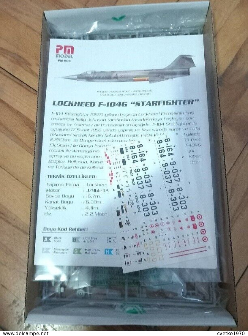 Lockheed F-104G Starfighter, 1/72, PM Model Turkey (free International Shipping) - Airplanes & Helicopters