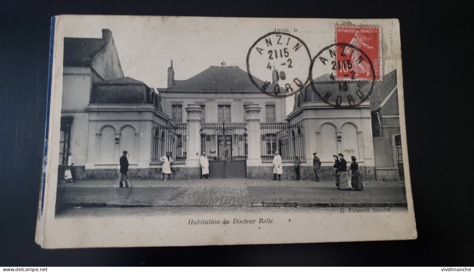 59 - ANZIN - Habitation Du Docteur RELLE - CPA ECRITE EN 1910 - Anzin