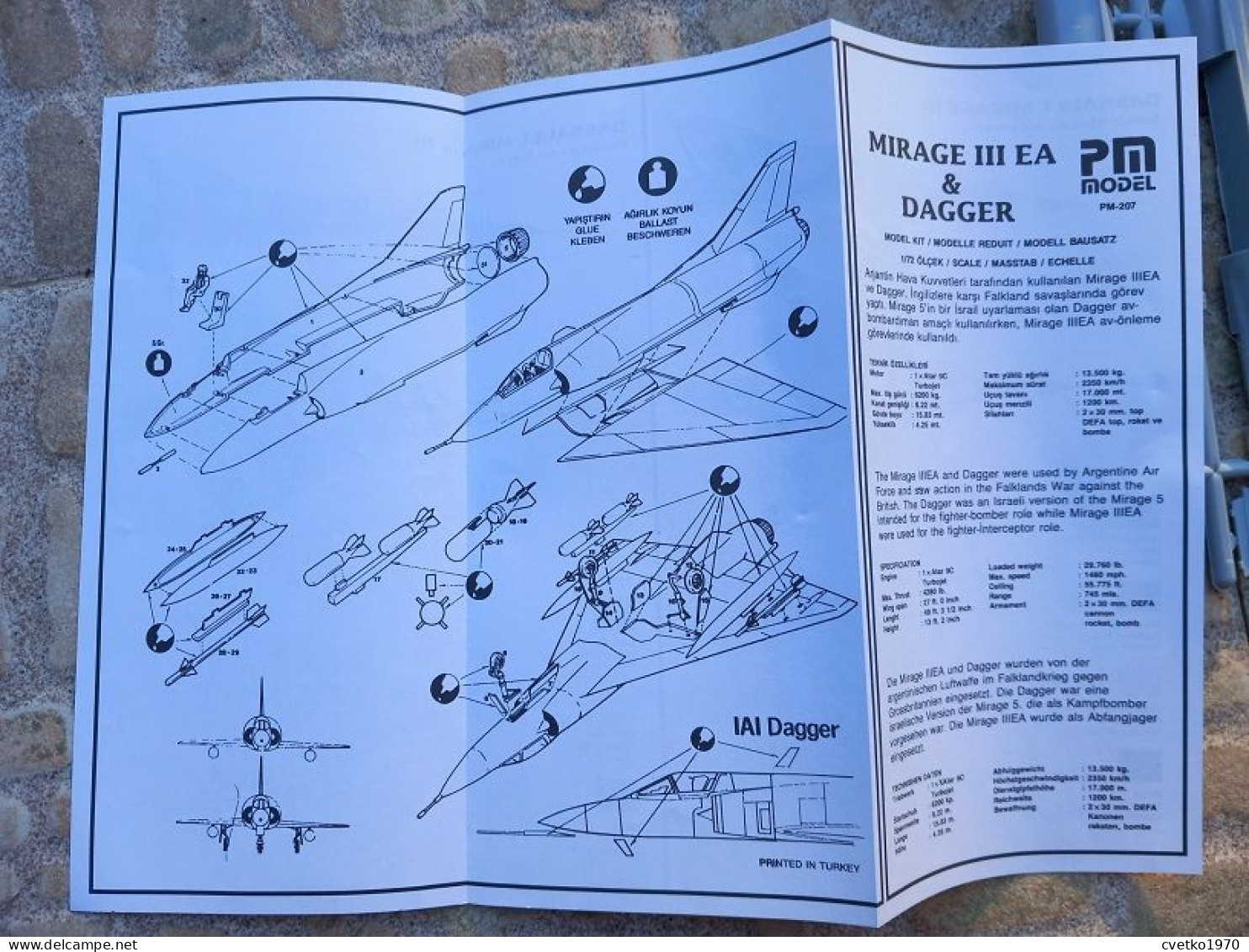 Dassault Mirage III, 1/72, PM Model Turkey (free international shipping)