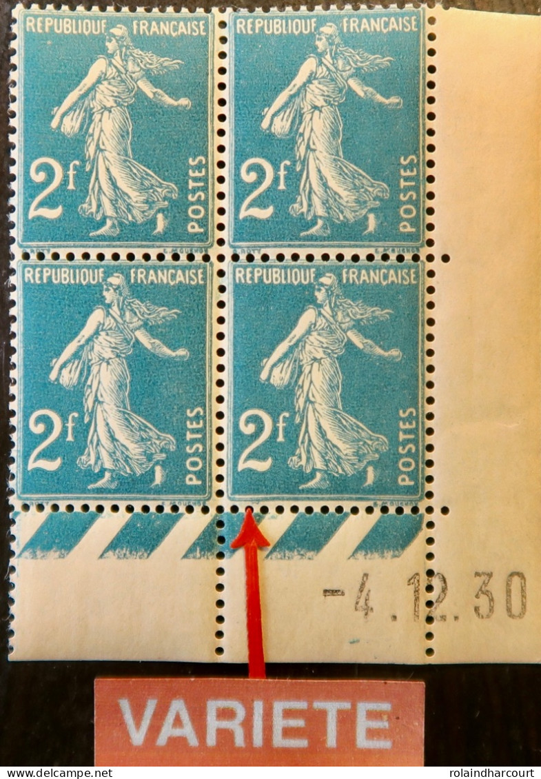 R1118(2)/393 - 1930 - TYPE SEMEUSE - N°239 + 239a (1t) BLOC NEUF** - VARIETE >>> Sans Signature ROTY (timbre Inf. Droit) - Neufs