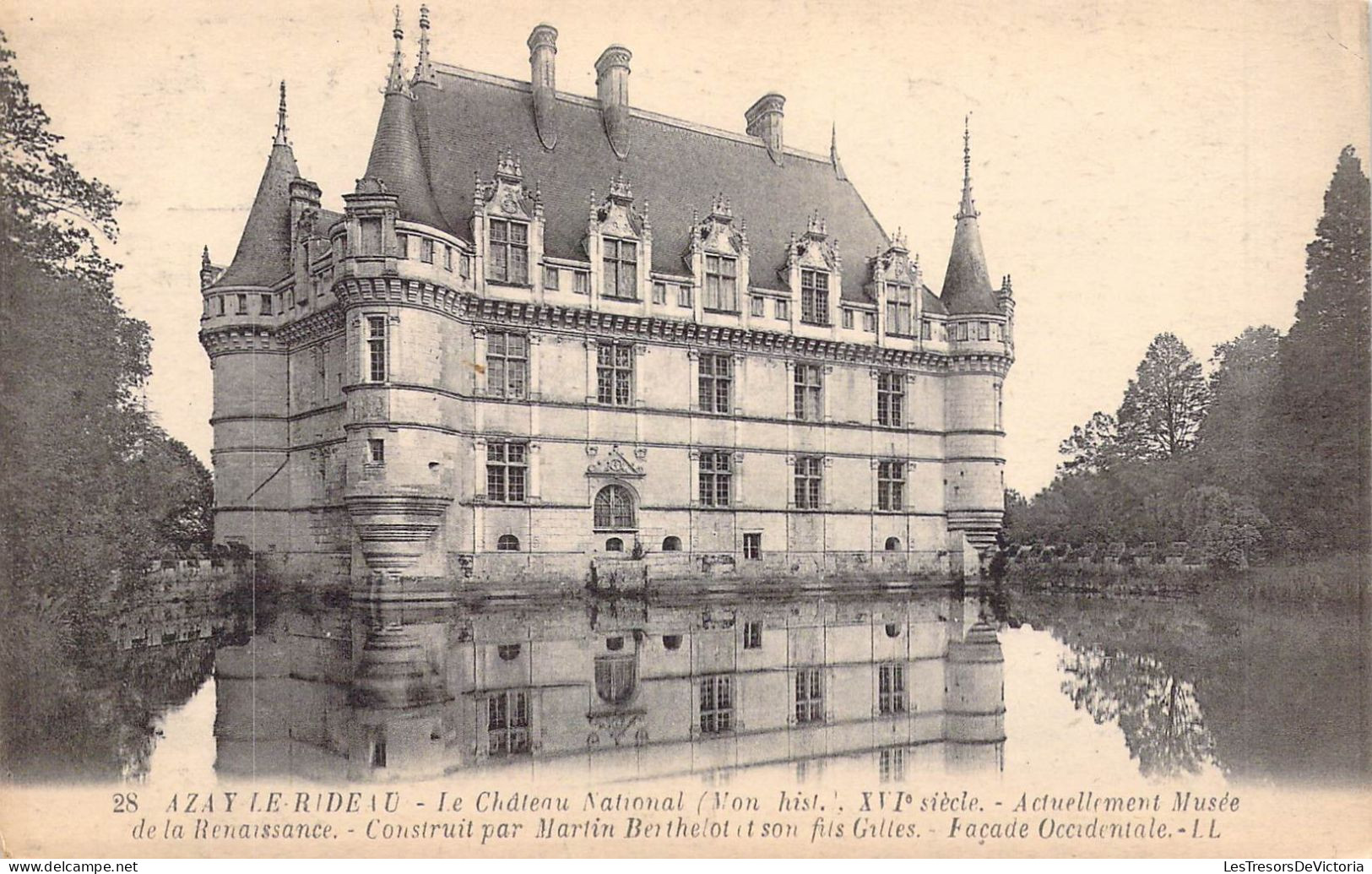 FRANCE - 37 - AZAY LE RIDEAU - Le Château National XVIe Siècle - Actuellement Musée .... - Carte Postale Ancienne - Azay-le-Rideau