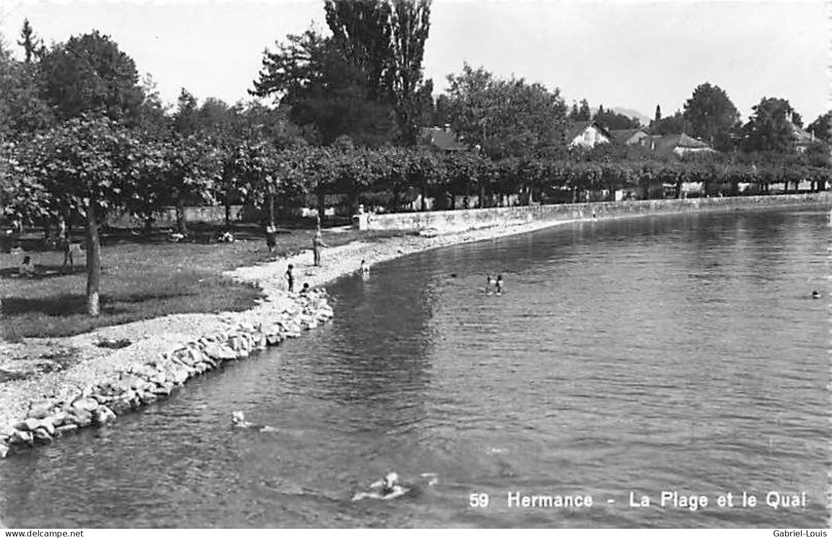 Hermance La Plage Et Le Quai Cachet Salon De L'automobile 1948 - Hermance