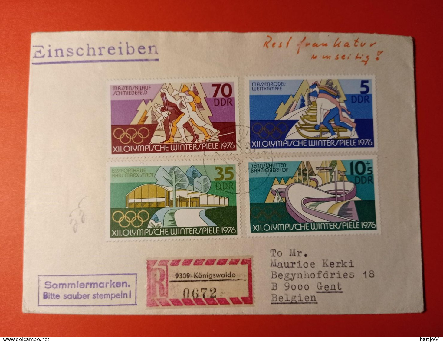 1976 DDR - Letter - Winter 1976: Innsbruck