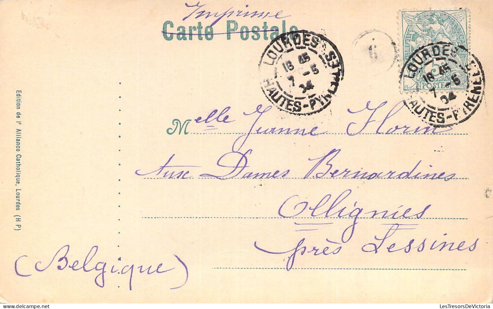 FRANCE - 65 - LOURDES - L'église Du Rosaire Et La Basilique - Carte Postale Ancienne - Lourdes