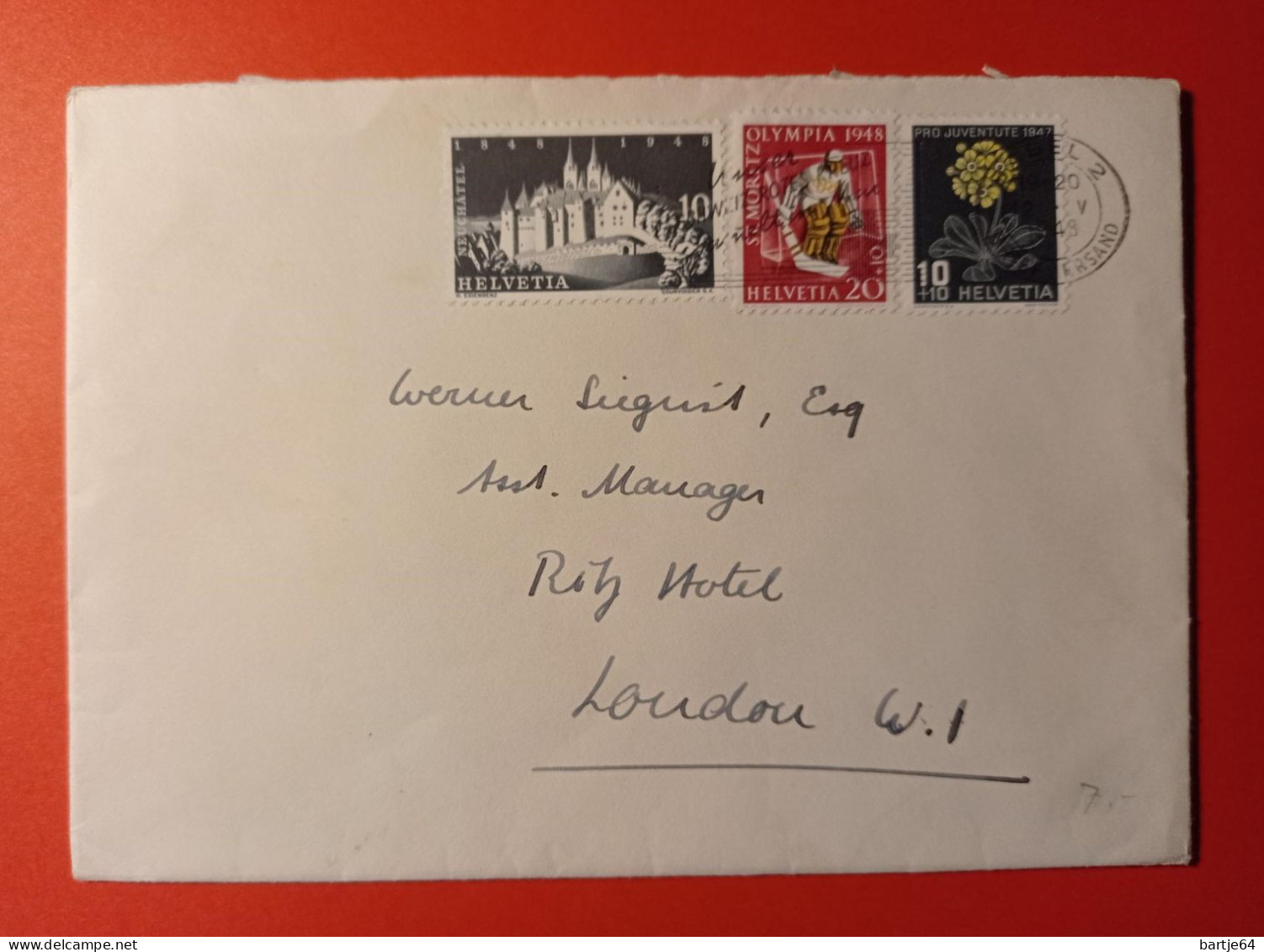 1948 Switzerland - Letter - Invierno 1948: St-Moritz