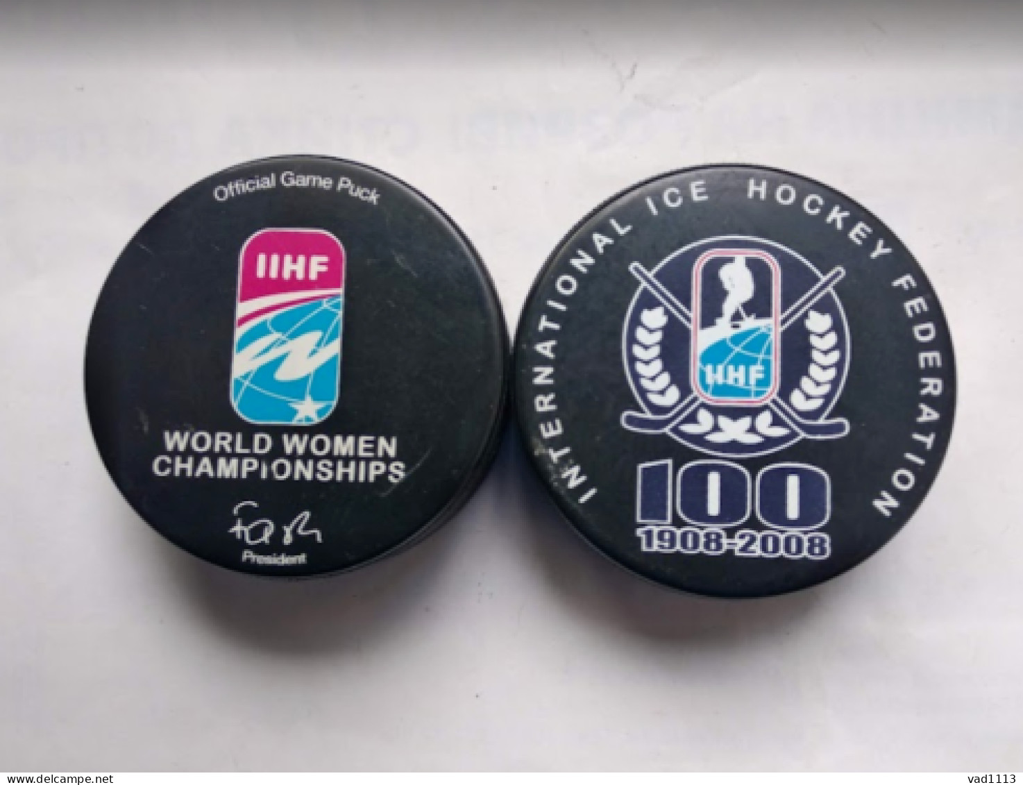 Ice Hockey - Official Game Puck IIHF World Cup 2008 Women Division I, II, III, IV. - Other & Unclassified