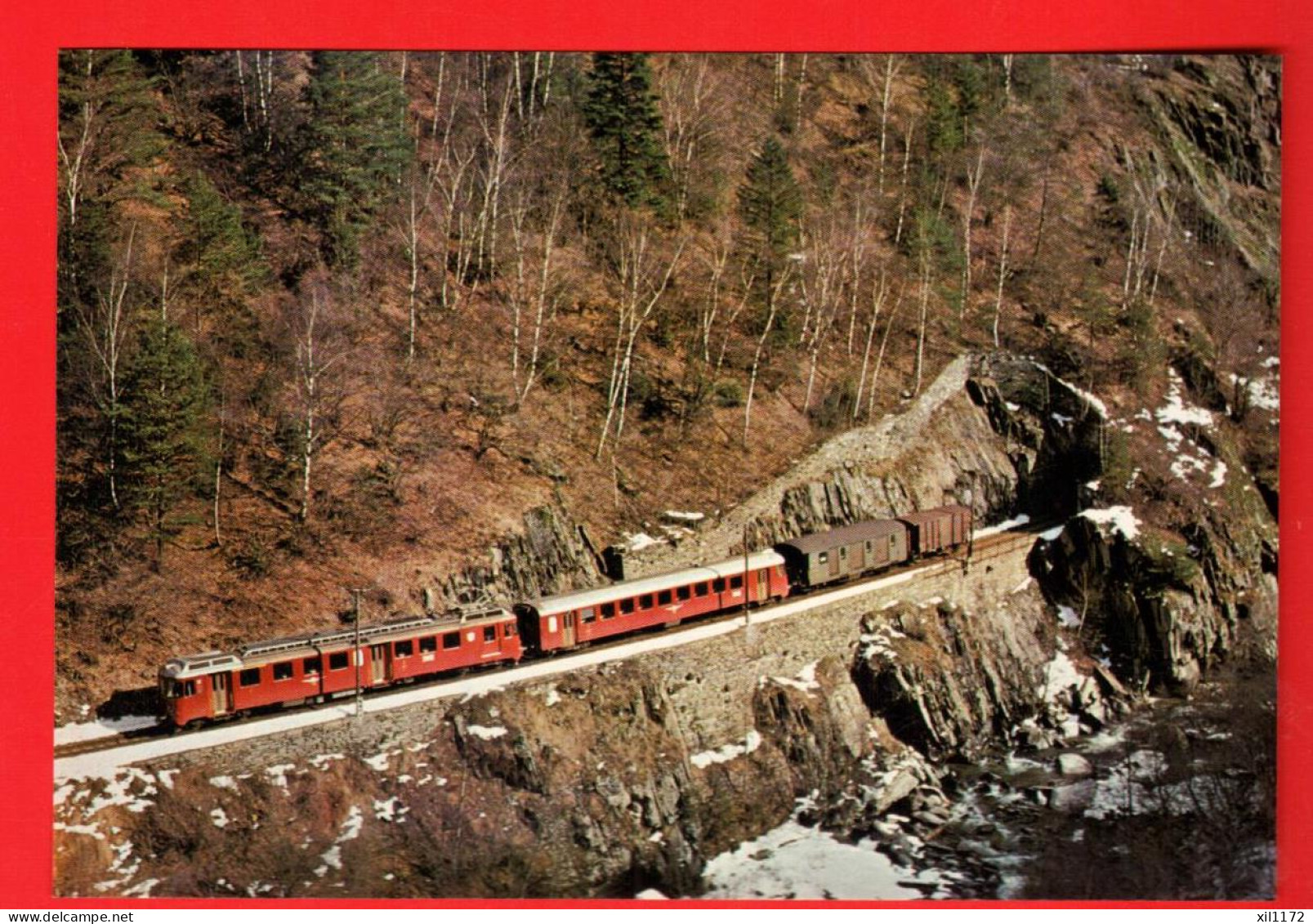 ZVY-03 Train Motrice ABDe 4/4 6 Dans Les Gorges Dranse Bagnes Entre Bovernier - Martigny-Croix Ferriowiews Monthey GF NC - Bagnes