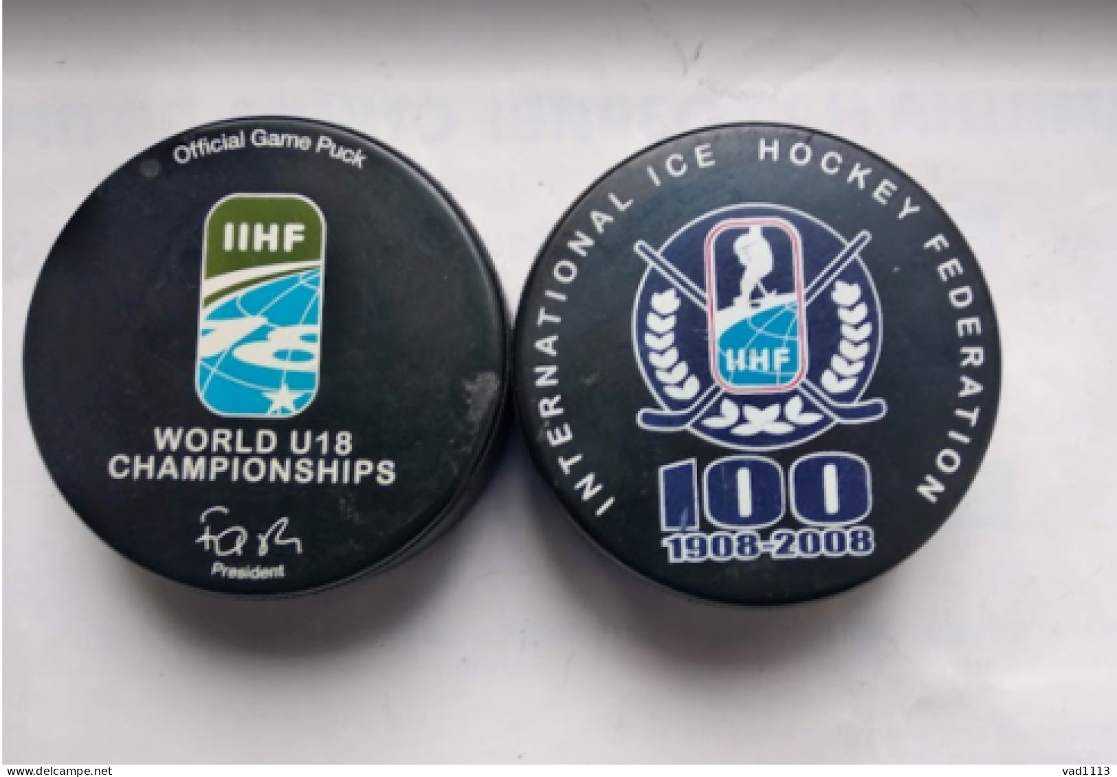 Ice Hockey - Official Game Puck IIHF World Cup 2008 U18 For All Division I, II, III - Otros & Sin Clasificación