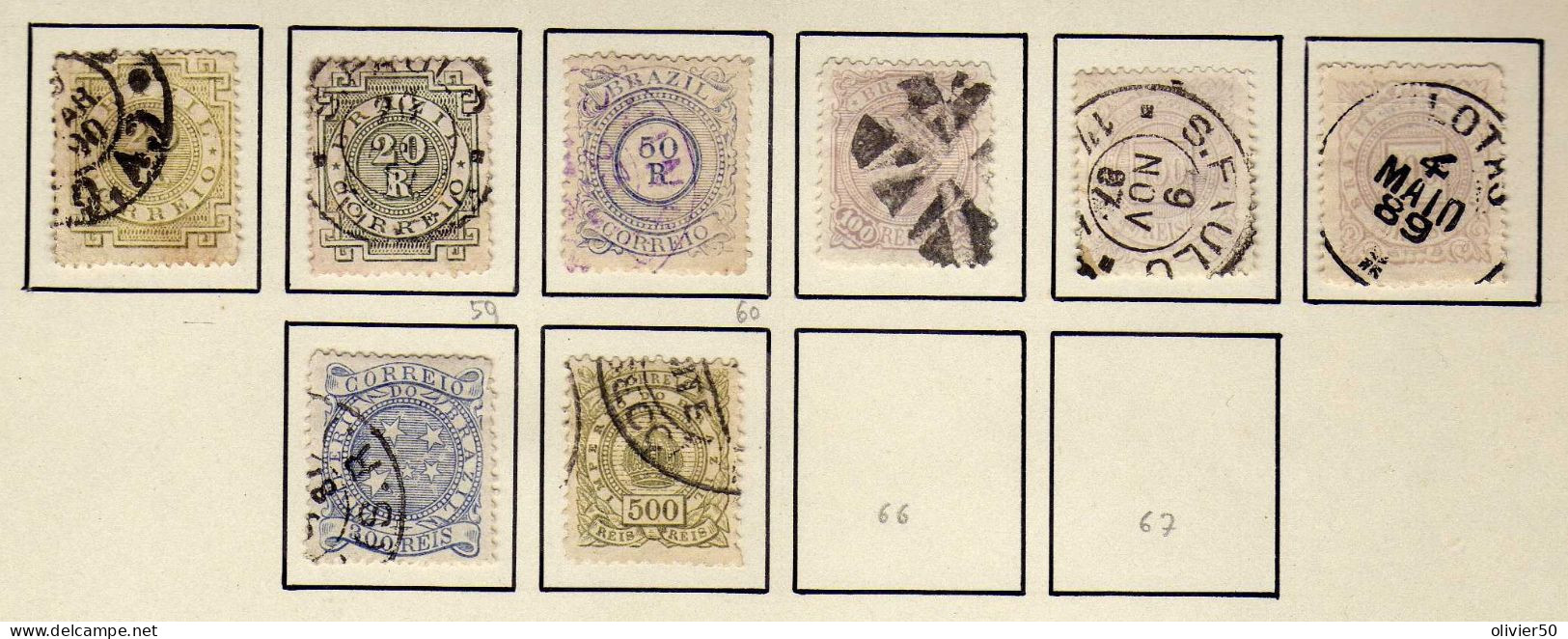 Bresil (1884-88) -  Don Pedro II Chiffres - Obliteres - Used Stamps