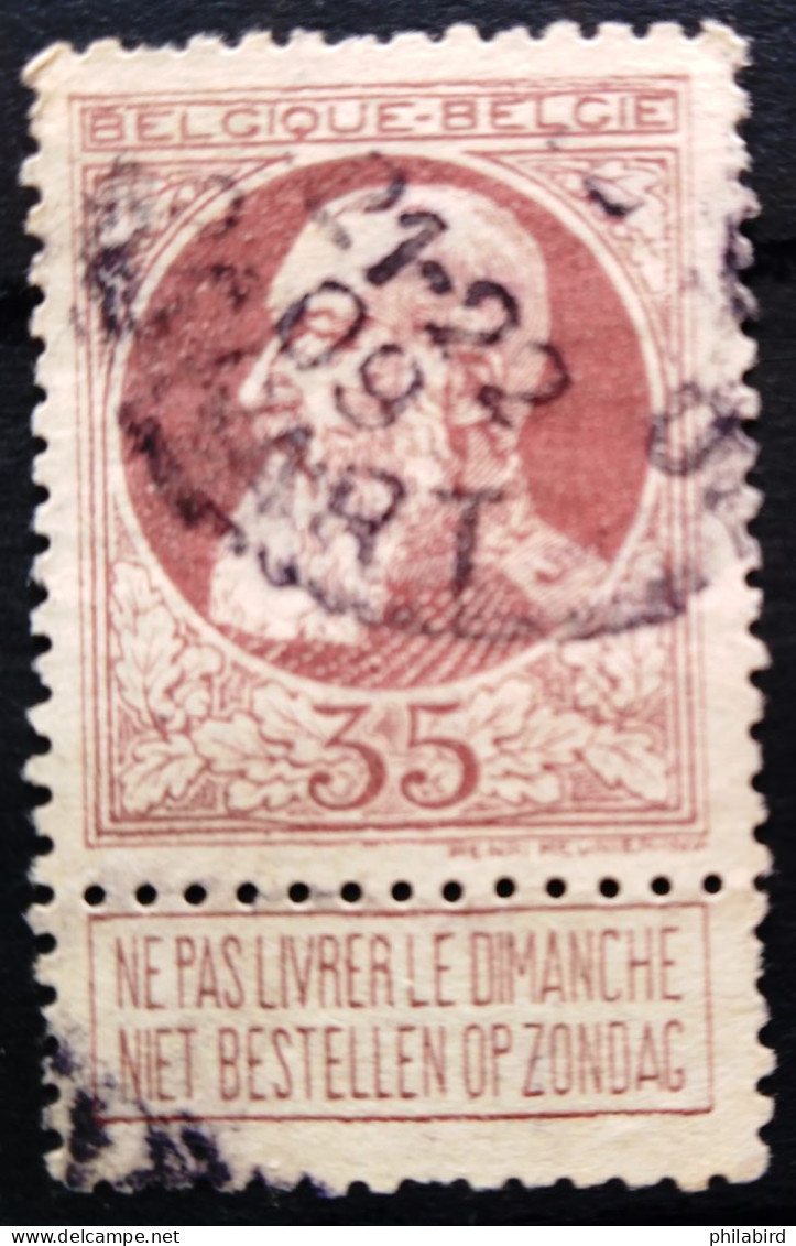 BELGIQUE                    N° 77                       OBLITERE - 1905 Grosse Barbe