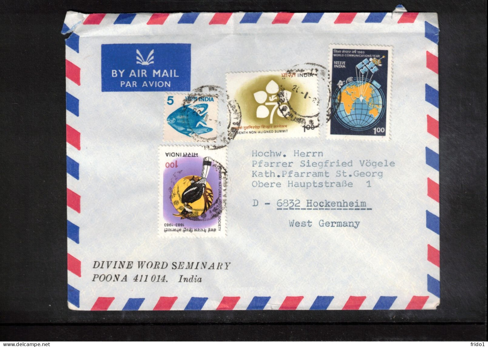 India Interesting Airmail Letter To Germany - Briefe U. Dokumente