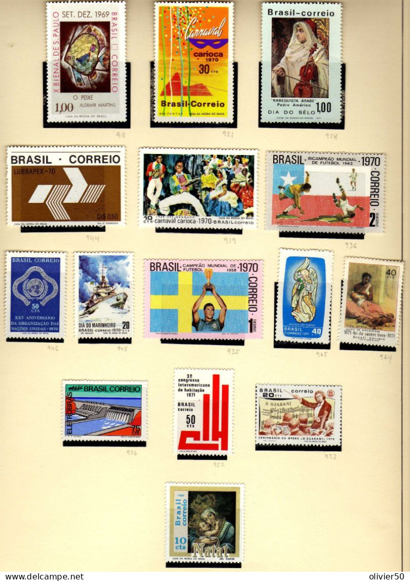 Bresil (1969-74)  -  Art - Evenements - Noel Obliteres Et Neufs**/* - MLH Or MNH  - 3 Pages -  49 Val. - Used Stamps