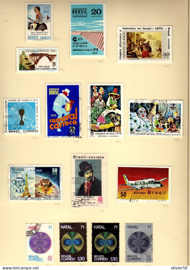 Bresil (1969-74)  -  Art - Evenements - Noel Obliteres Et Neufs**/* - MLH Or MNH  - 3 Pages -  49 Val. - Used Stamps