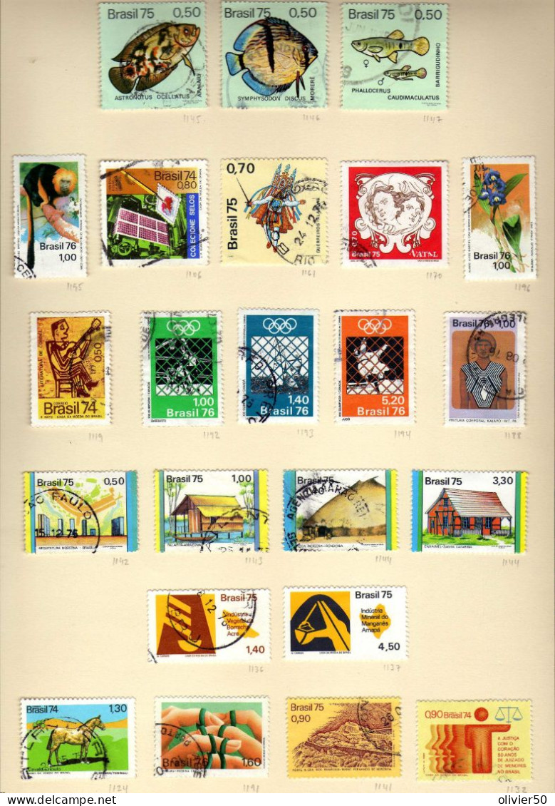 Bresil (1972-77)  -  Art - Evenements - Noel  - Faune Obliteres Et Neufs**/* - MLH Or MNH  - 2  Pages -  38  Val. - Gebraucht