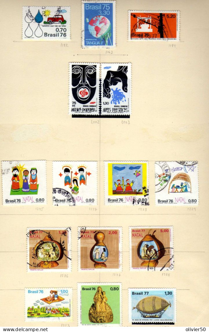 Bresil (1972-77)  -  Art - Evenements - Noel  - Faune Obliteres Et Neufs**/* - MLH Or MNH  - 2  Pages -  38  Val. - Used Stamps
