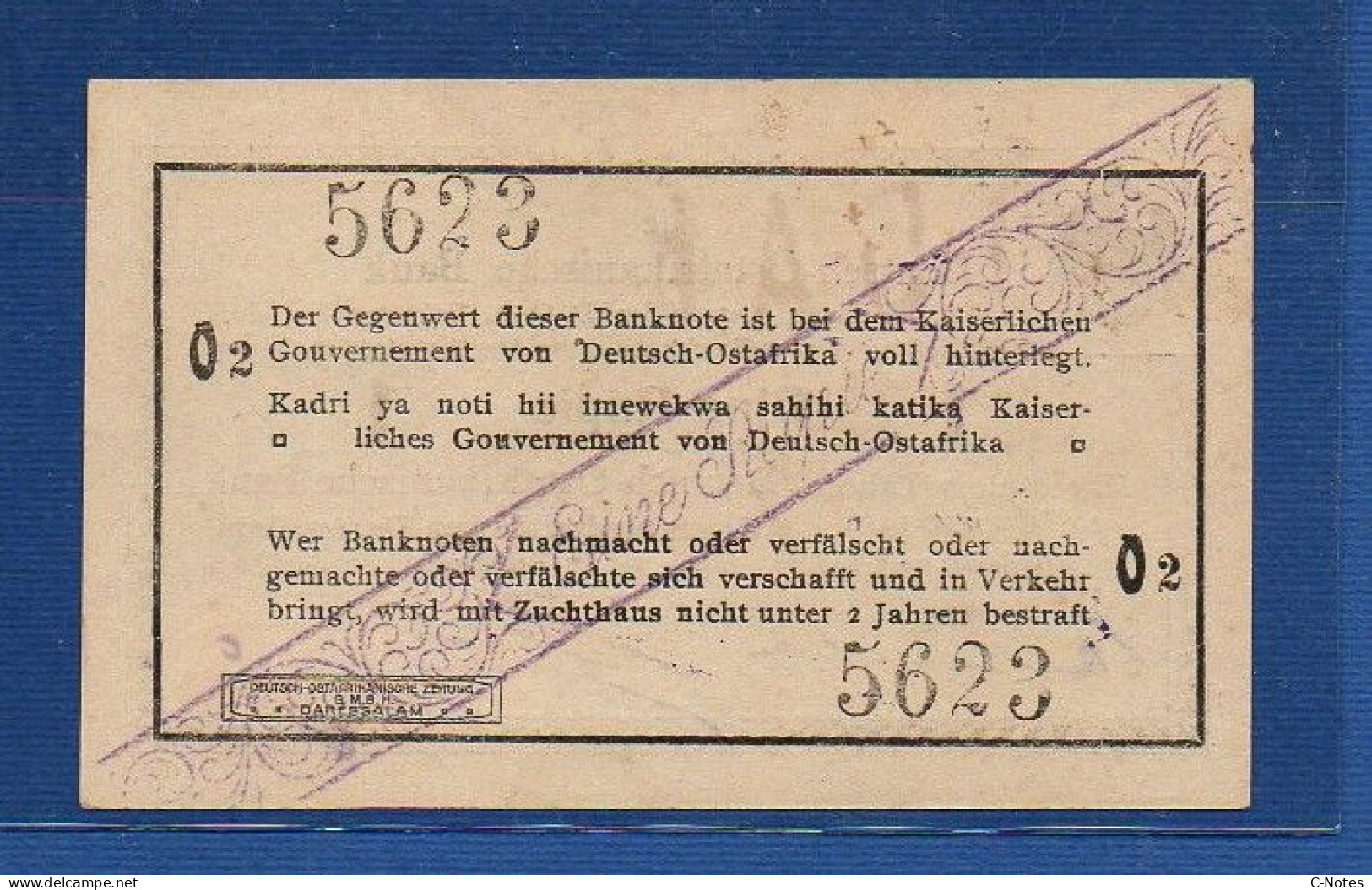 GERMAN EAST AFRICA - P.19 (9) – 1 Rupie 01.02.1916 AUNC, S/n O2 5623 - Deutsch-Ostafrikanische Bank