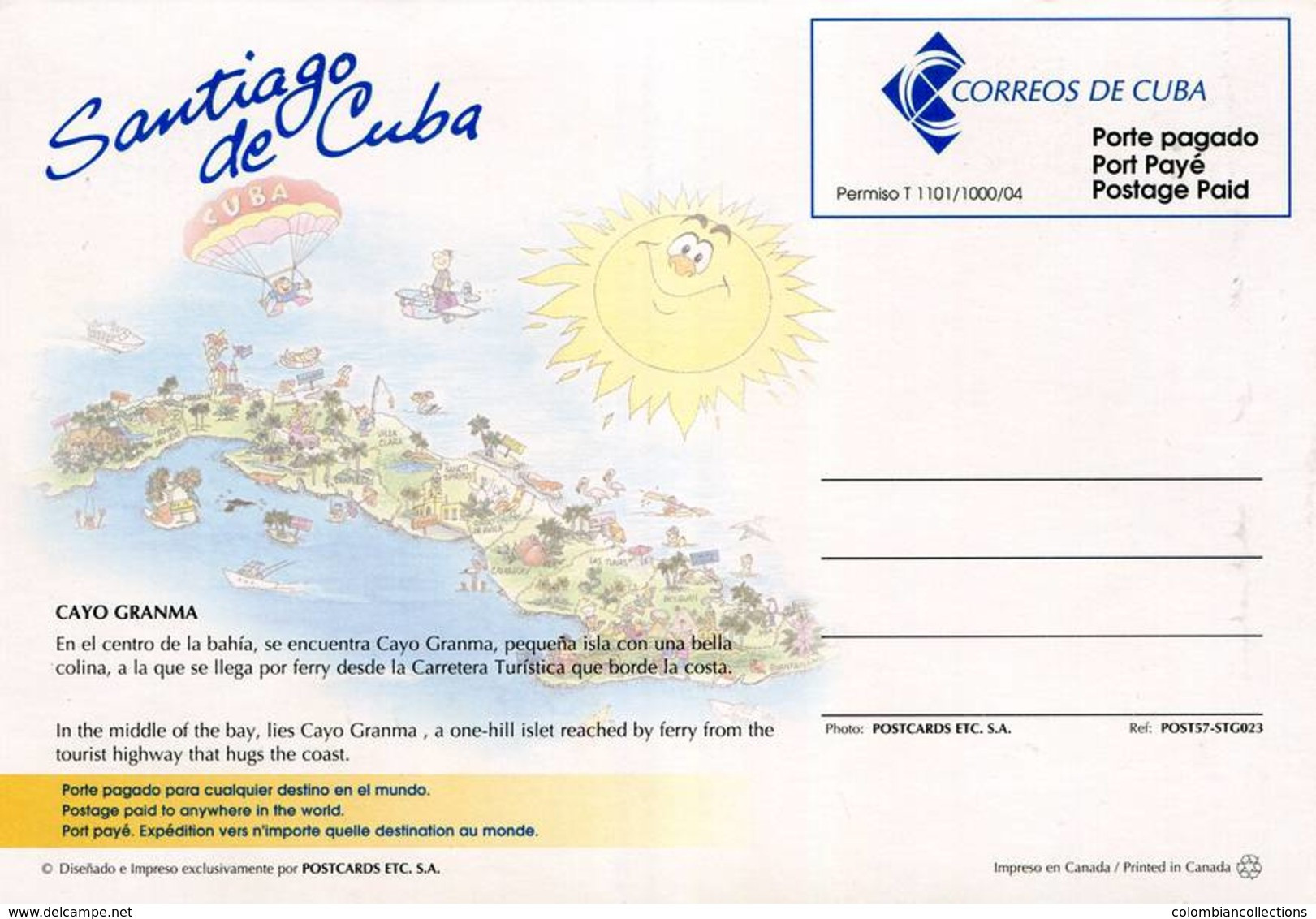 Lote PEP1306, Cuba, Entero Postal, Postcard, Stationery, Santiago De Cuba, Cayo Granma, Sea - Cartes-maximum