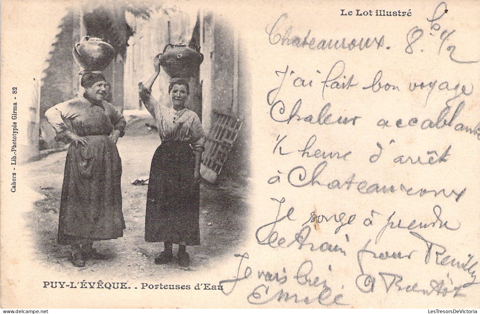 FOLKLORE - Puy L'évêque - Porteuse D'eau - Carte Postale Ancienne - Autres & Non Classés