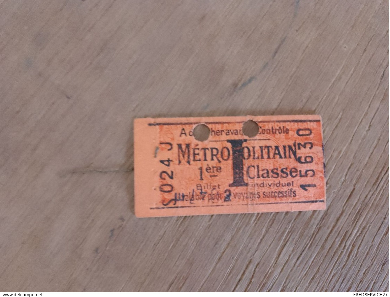 440 // TICKET METROPOLITAIN 1ere CLASSE - Unclassified