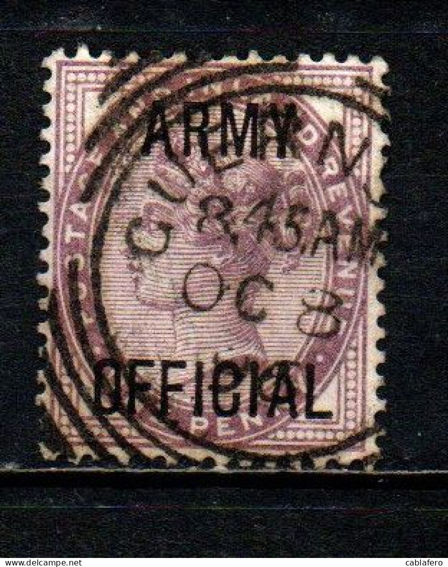 GRAN BRETAGNA - 1896 - SOVRASTAMPA - ARMY OFFICIAL - OVERPRINTED - USATO - Dienstmarken