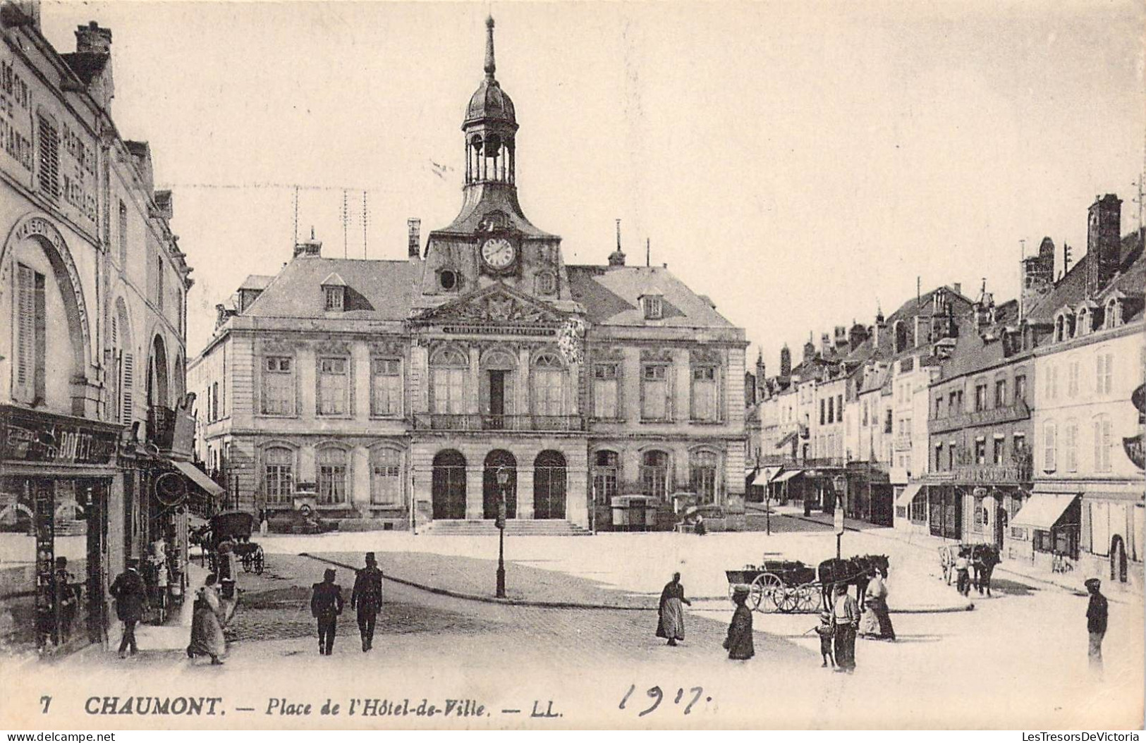 FRANCE - 53 - CHAUMONT - Place De L'Hôtel De Ville - LL - 1917 - Carte Postale Ancienne - Chaumont